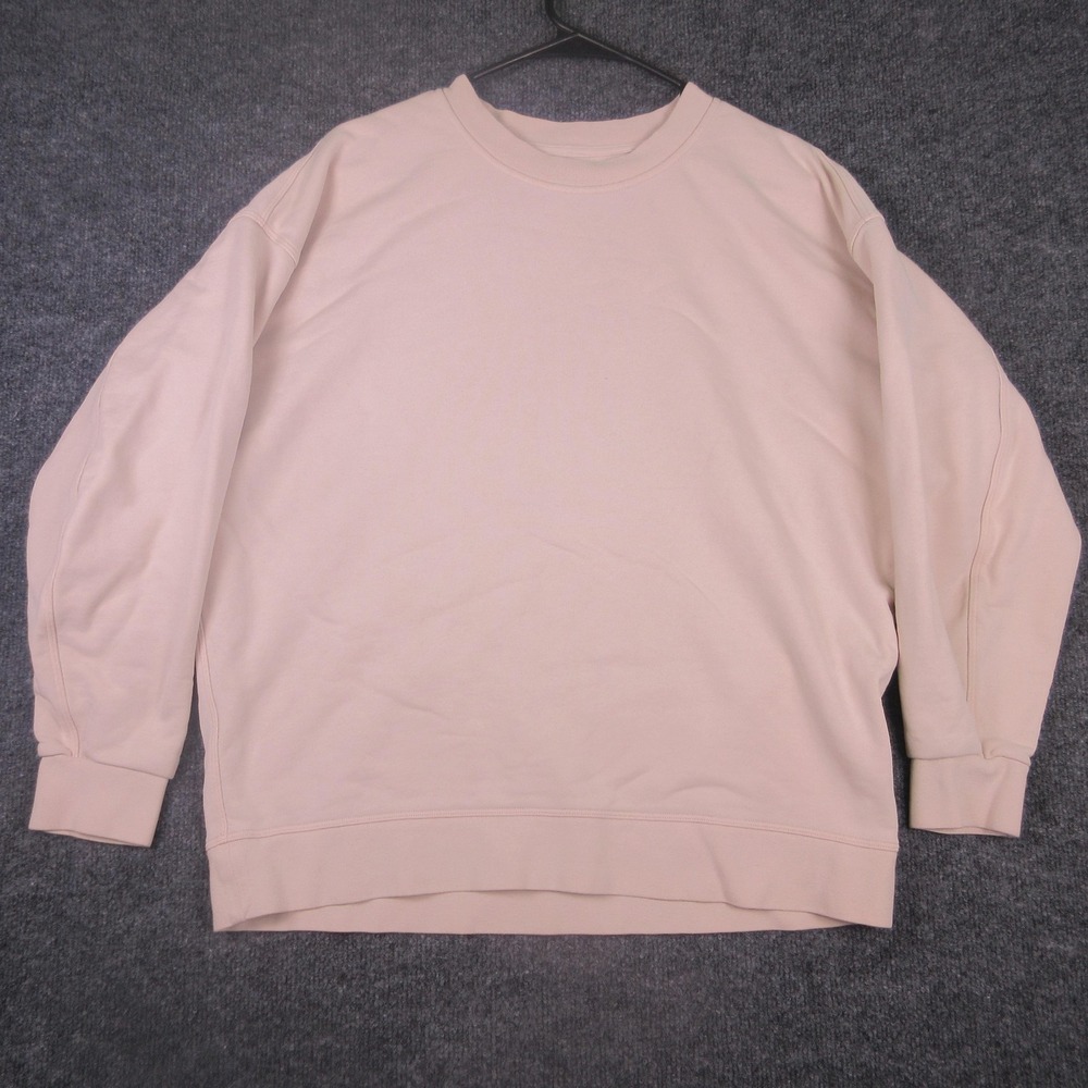 Lululemon Sweatshirt Womens Large Pink Crew Neck Long Sleeve Pullover Yoga Top